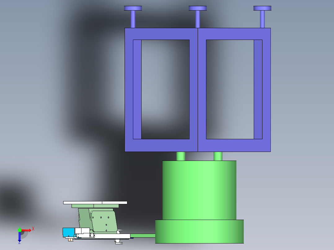 方形塑胶零件供料振动盘组件俯视图