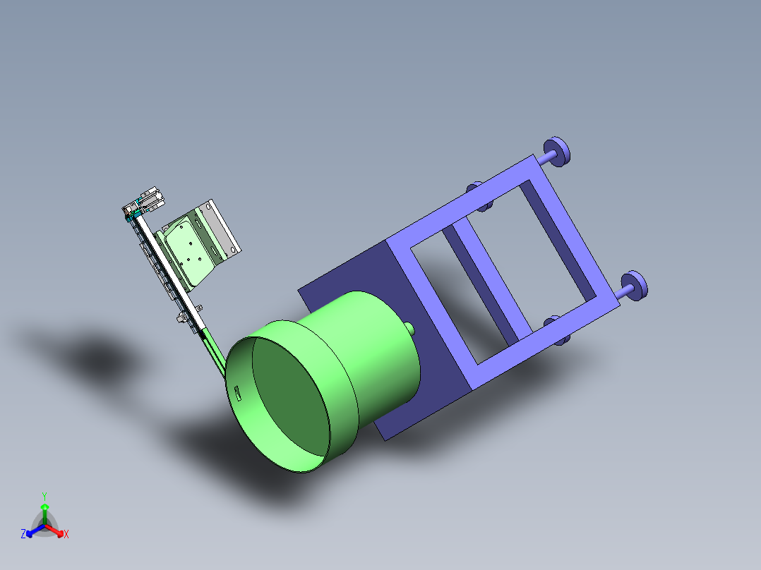 方形塑胶零件供料振动盘组件正等轴测图