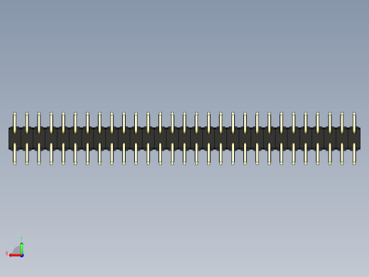 彩色公排针 100mil 2.54mm 系列-DS1022_black_58p_100mil_TypeSMT_rev1.0后视缩略图