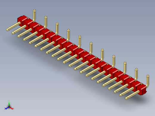 彩色公排针 100mil 2.54mm 系列-DS1022_red_22p_100mil_Type_SMT_R2_rev1.0