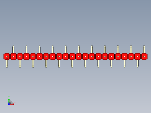 彩色公排针 100mil 2.54mm 系列-DS1022_red_22p_100mil_Type_SMT_R2_rev1.0前视缩略图