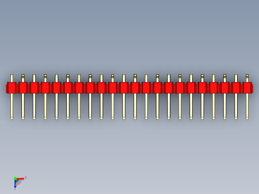 彩色公排针 100mil 2.54mm 系列-DS1022_red_22p_100mil_Type_SMT_R2_rev1.0俯视缩略图