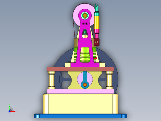 四冲程循环内燃机前视缩略图