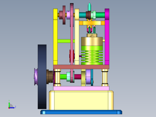 四冲程循环内燃机左视缩略图