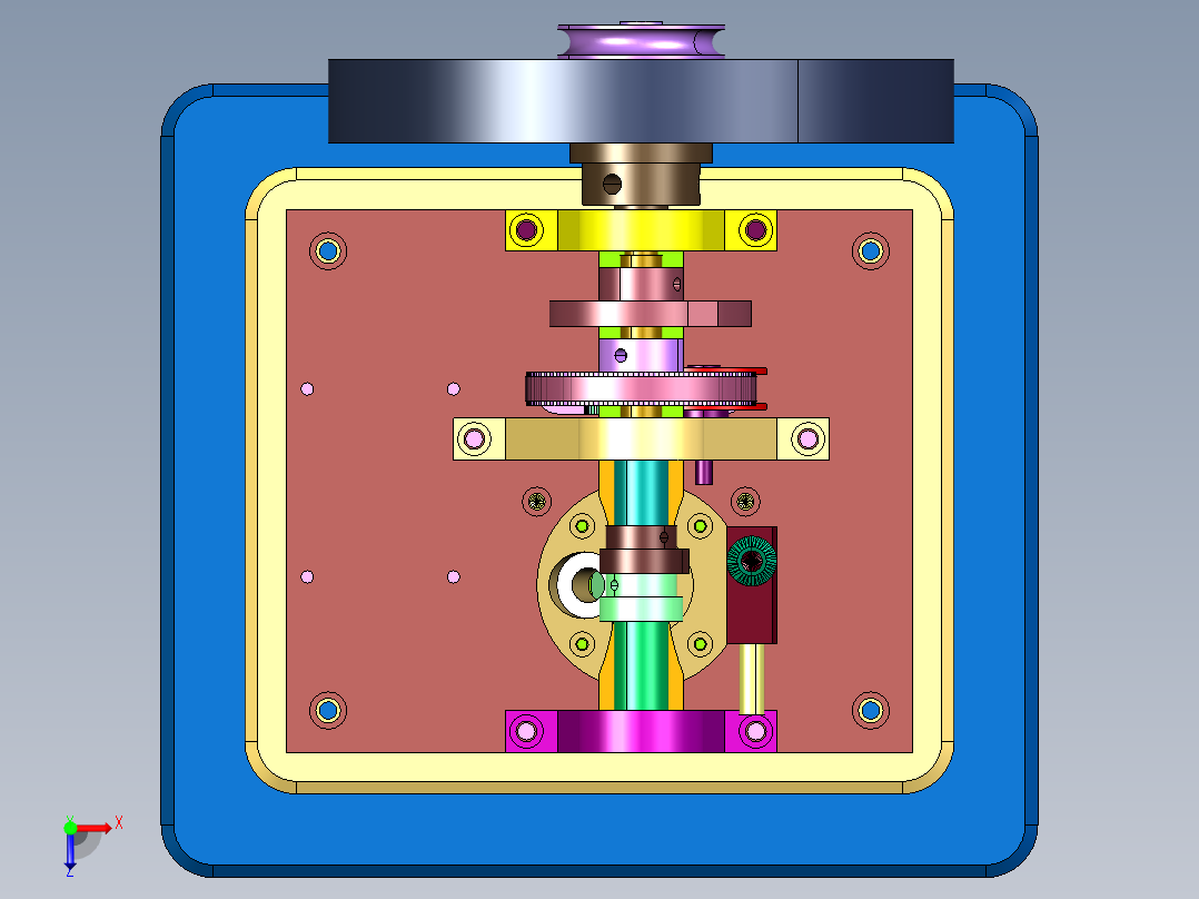 四冲程循环内燃机俯视图