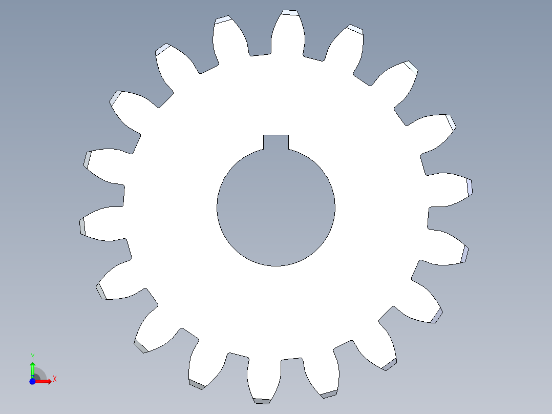 正齿轮压力角20 -32dp-20pa-18t spur gear前视图