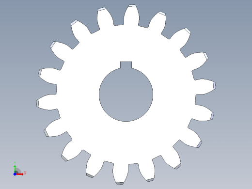 正齿轮压力角20 -32dp-20pa-18t spur gear前视缩略图