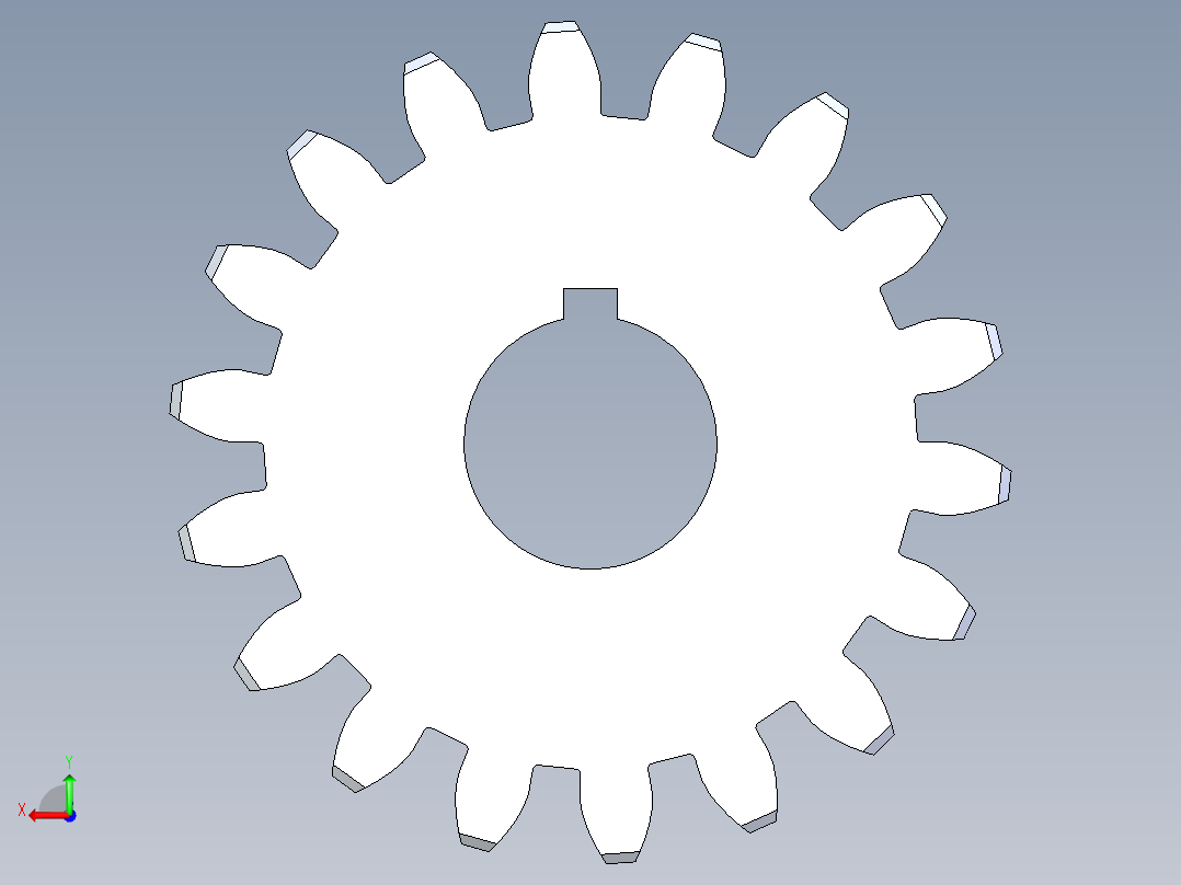 正齿轮压力角20 -32dp-20pa-18t spur gear后视图
