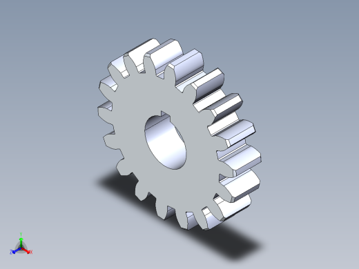 正齿轮压力角20 -32dp-20pa-18t spur gear正等轴测缩略图