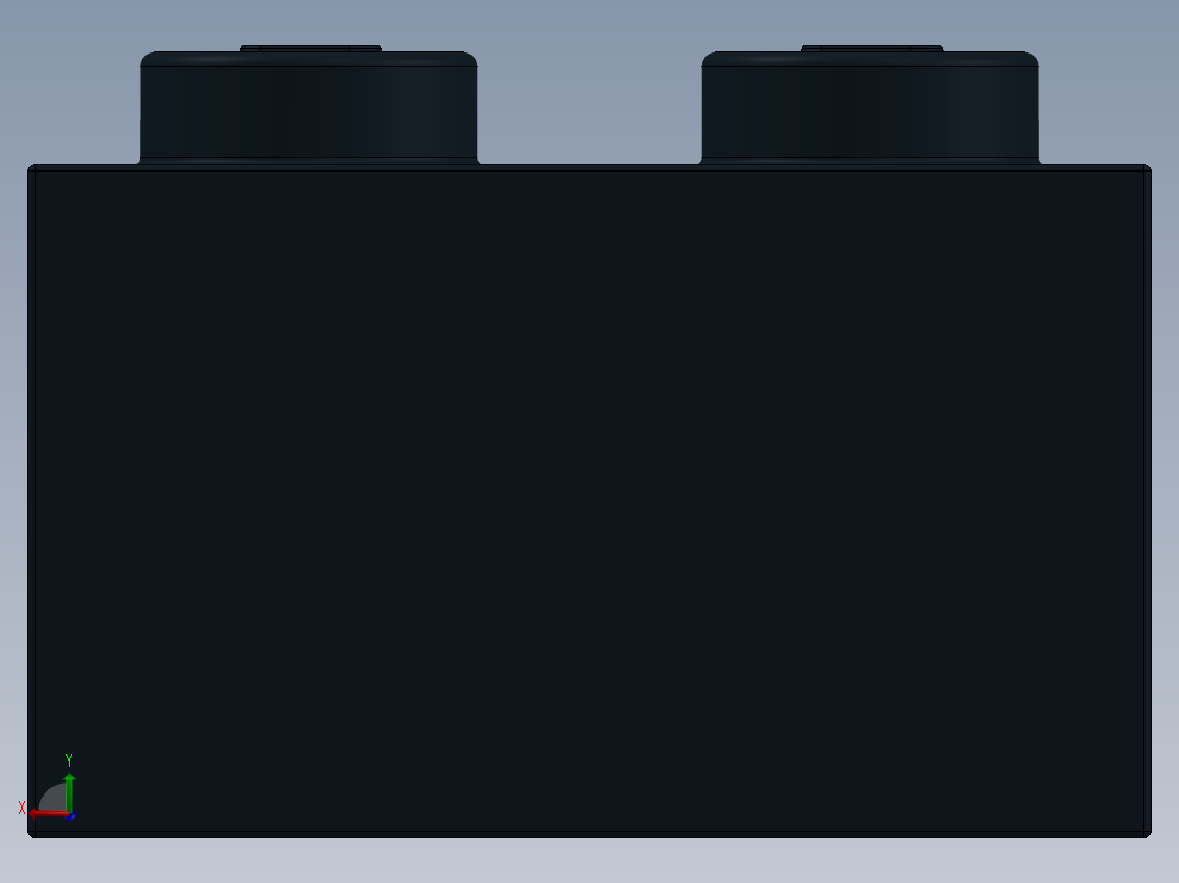 乐高套装 4421基本积木-300426 Black Brick 1 x 2.SLDPRT后视图