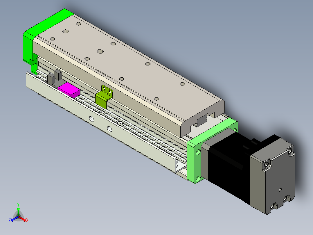 威洛博LES小滑台LES25-Lxx-S100-BC主视图