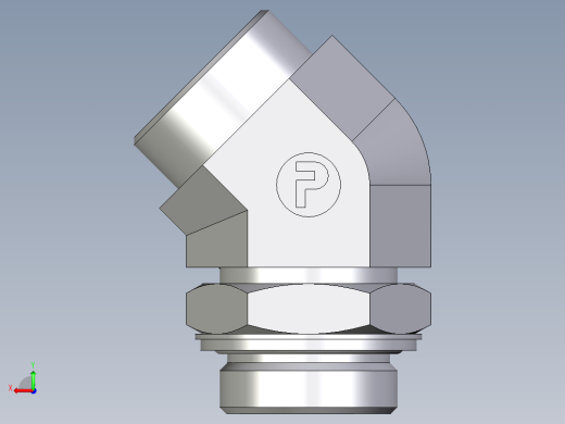 卡套式工业通用硬管接头EO_Adjustable_locknut_45_deg_elbow_VEE35LROMDCF后视缩略图