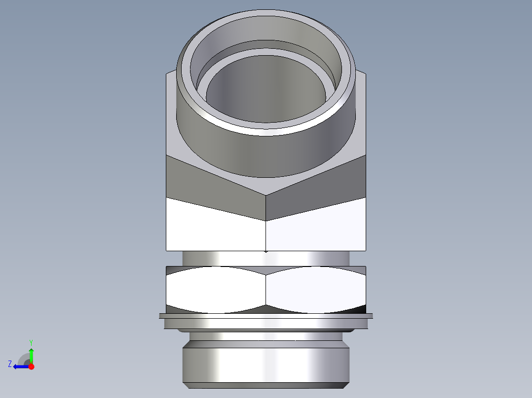 卡套式工业通用硬管接头EO_Adjustable_locknut_45_deg_elbow_VEE35LROMDCF右视图