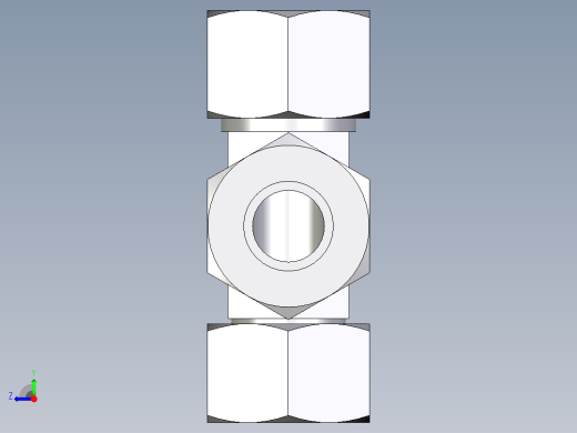 卡套式工业通用硬管接头EO_Swivel_nut_run_tee_EL20SCF右视缩略图