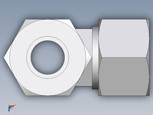 卡套式工业通用硬管接头EO_Swivel_nut_run_tee_EL20SCF俯视缩略图