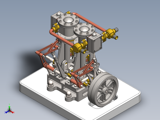 型号立式双蒸汽机
