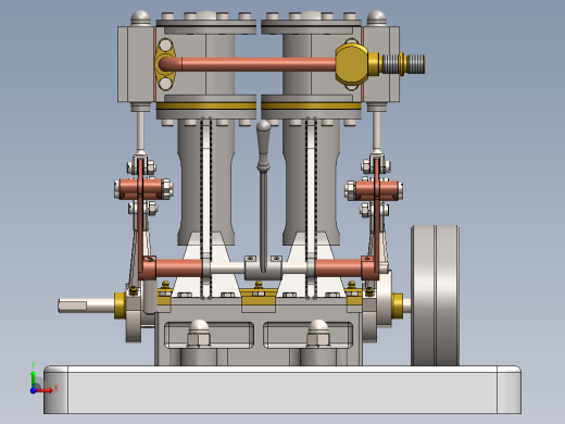 型号立式双蒸汽机前视缩略图