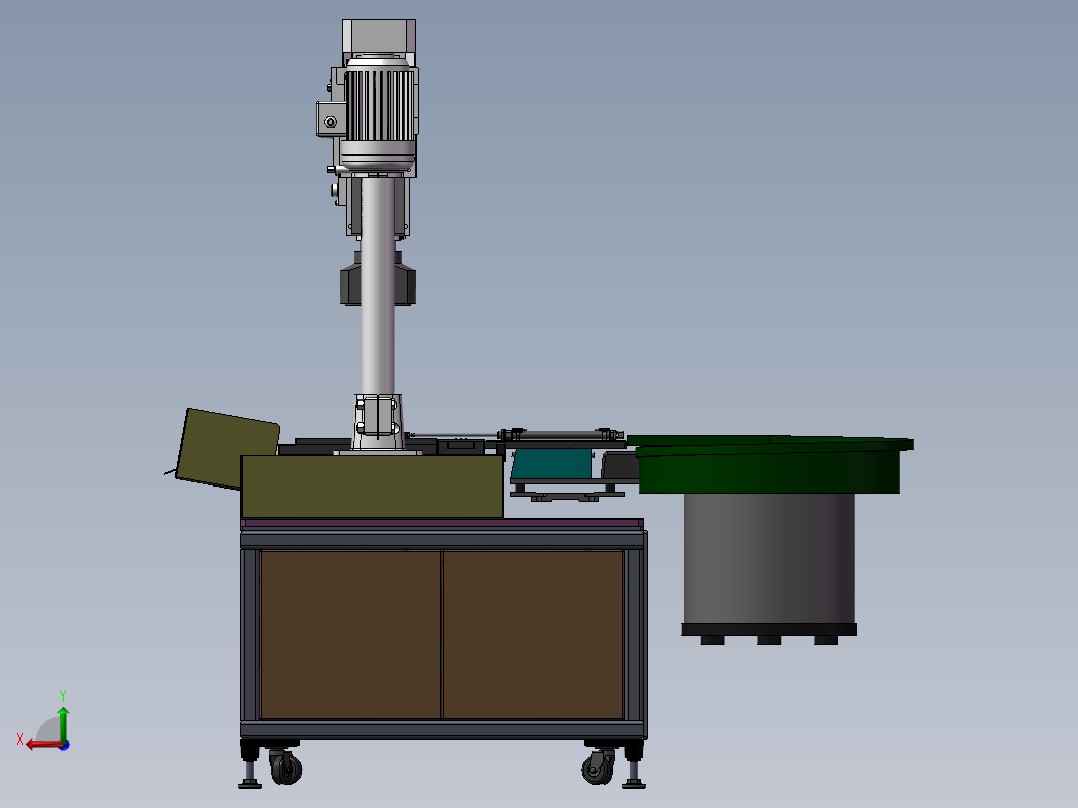 双头攻丝机 非标自动化设备3D图纸3D模型后视图