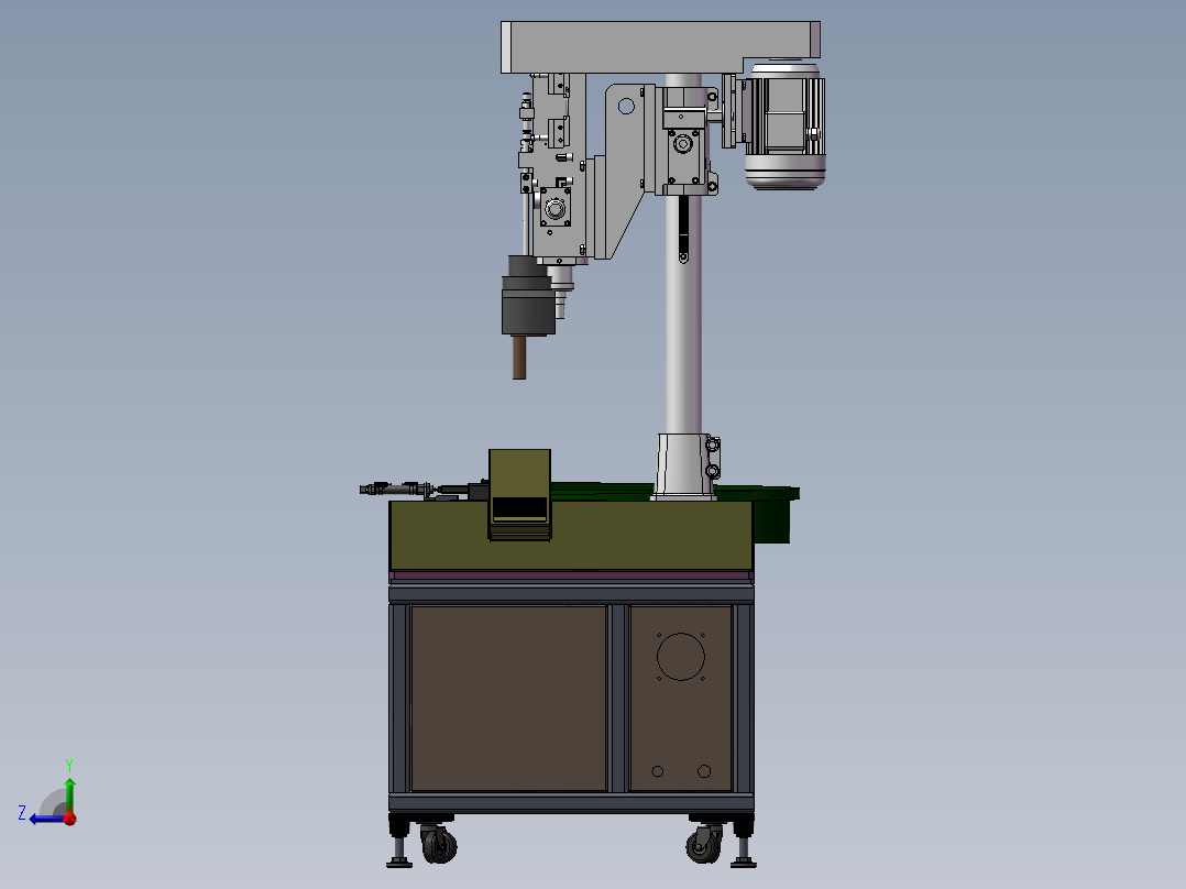 双头攻丝机 非标自动化设备3D图纸3D模型右视图