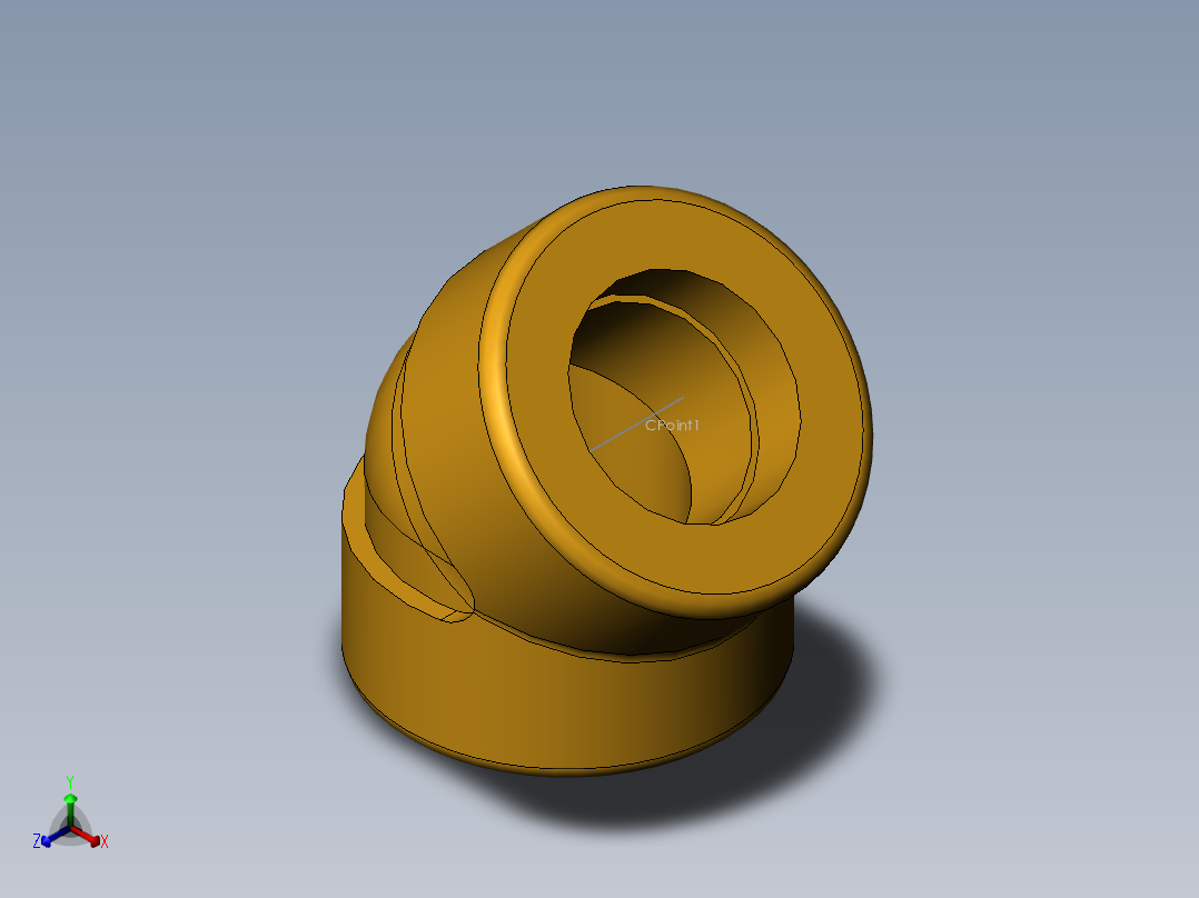 threaded elbow--45deg正等轴测图