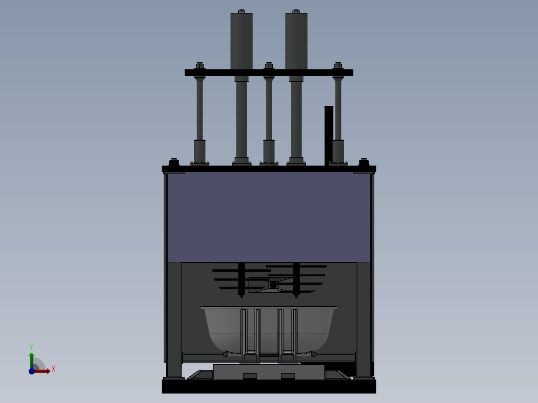 双工位的搅拌机设计模型前视图