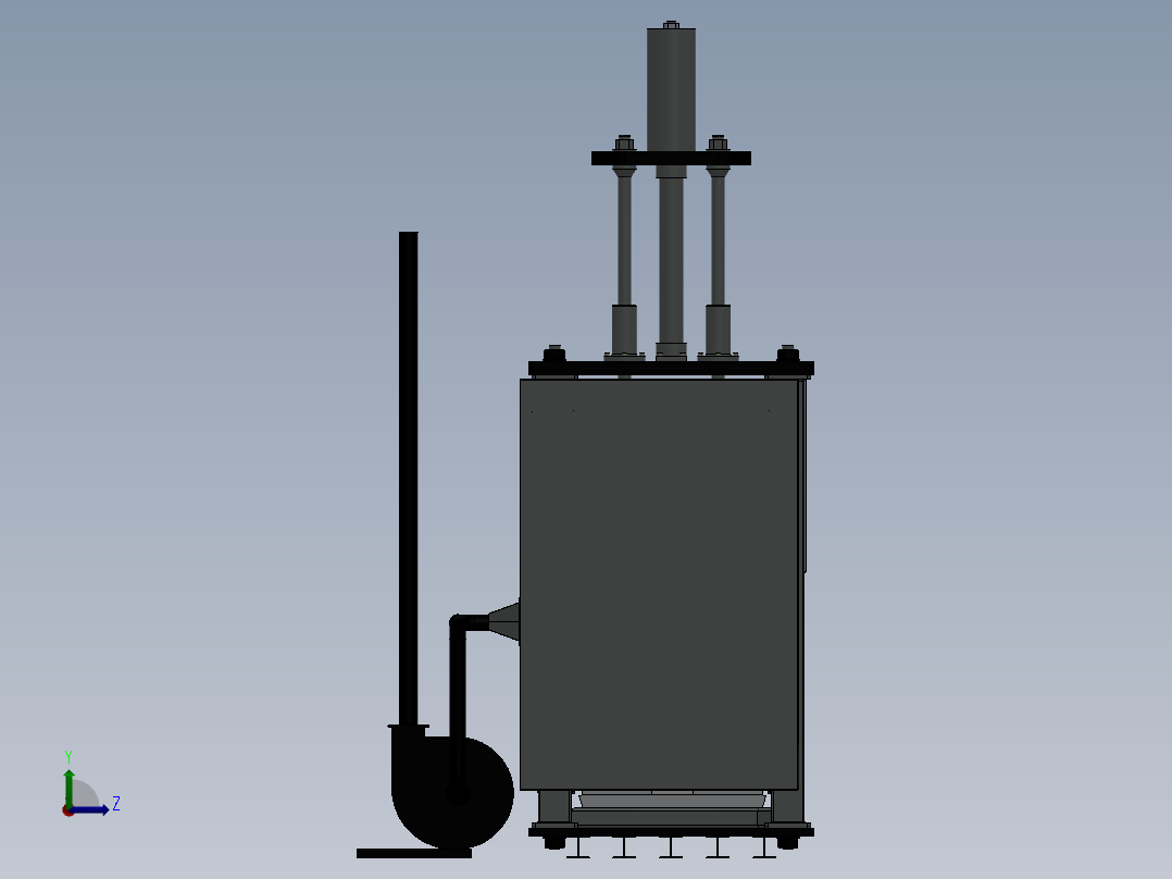 双工位的搅拌机设计模型左视图