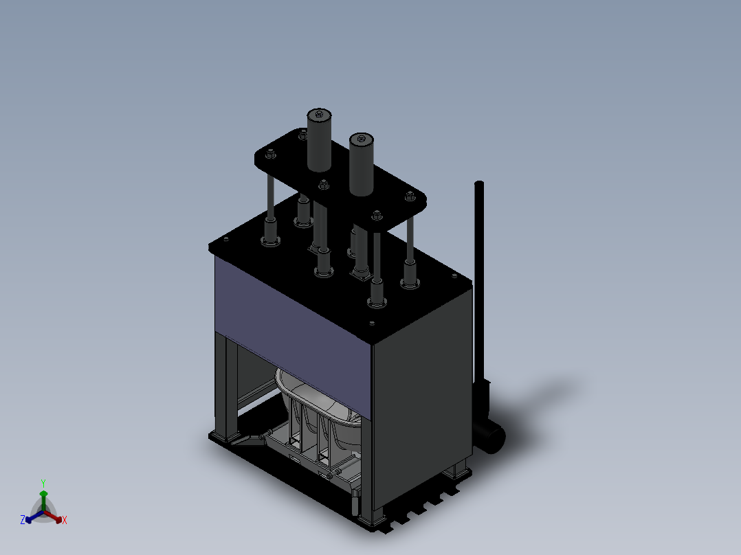 双工位的搅拌机设计模型正等轴测图