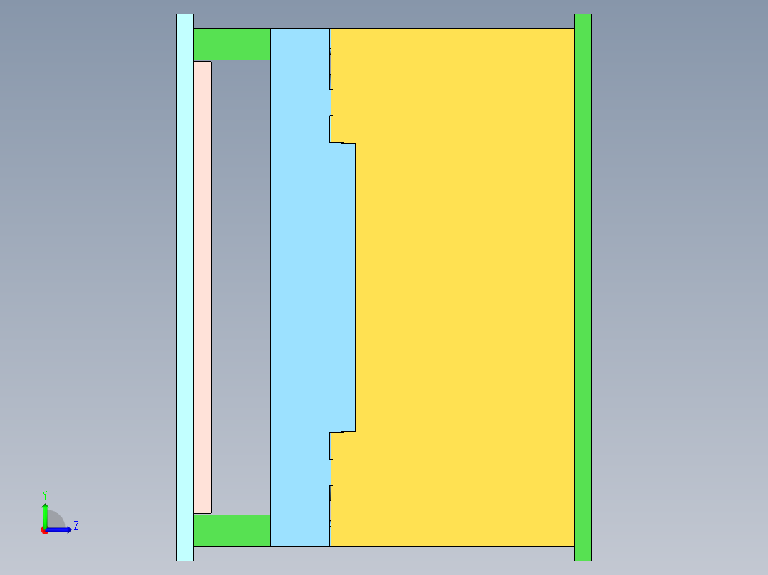 化粪池 模压 纤维玻璃钢模具造型左视图