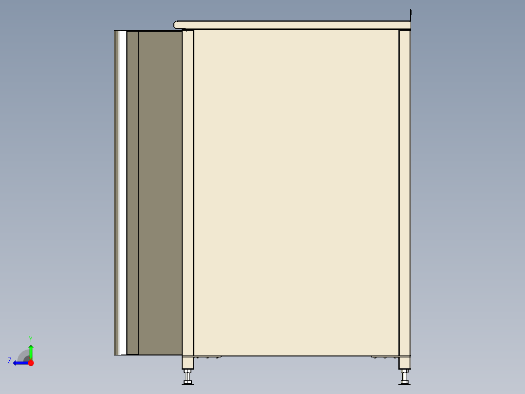 金属板厨柜右视图