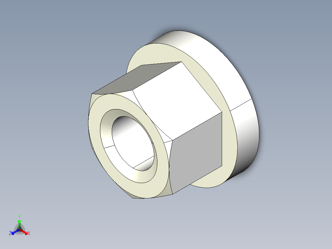 螺帽2308-3D多系列多零件图纸模型主视图