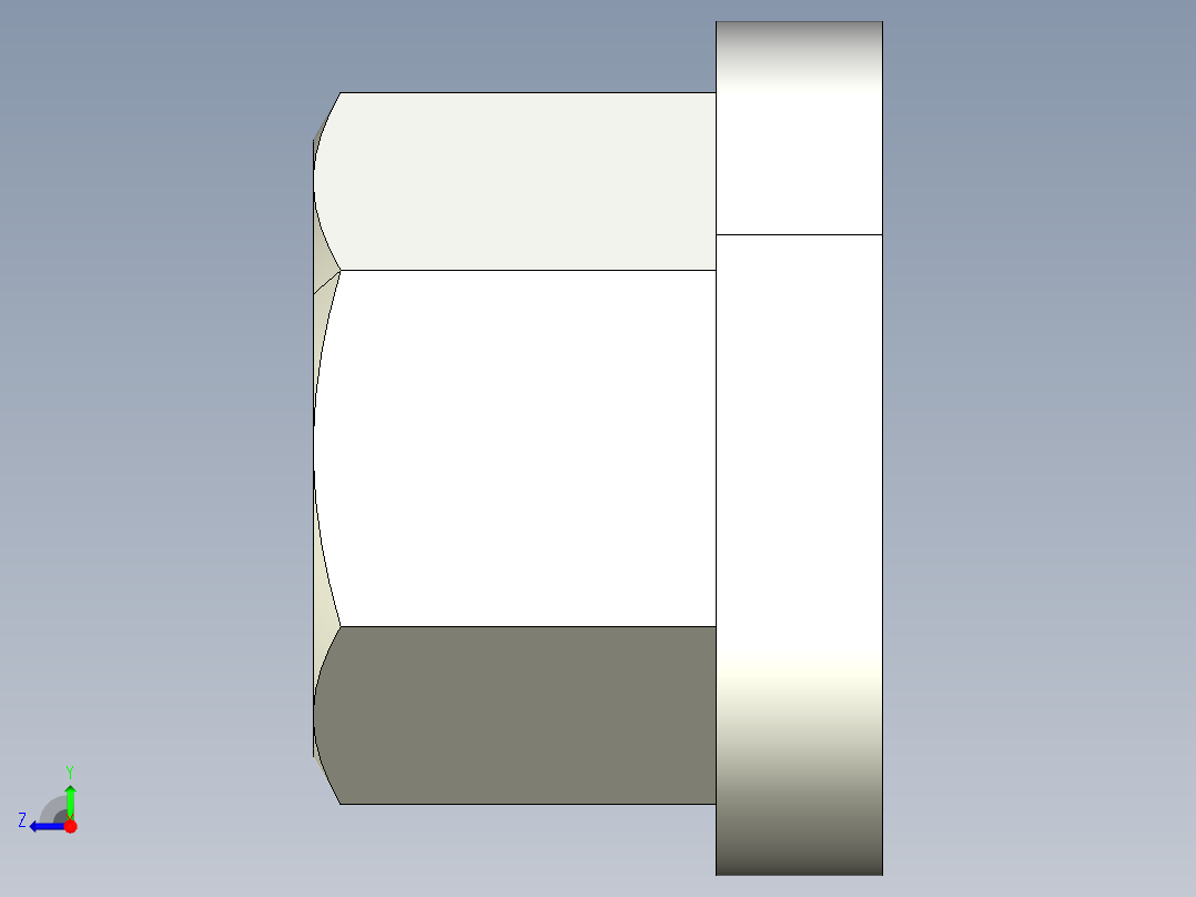 螺帽2308-3D多系列多零件图纸模型右视图