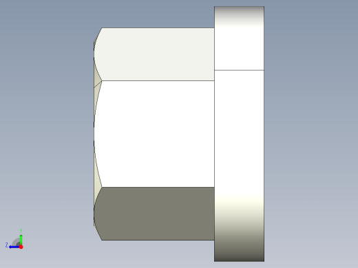 螺帽2308-3D多系列多零件图纸模型右视缩略图