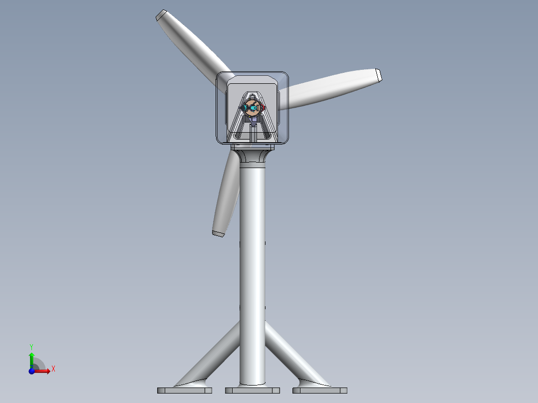 潮流涡轮机前视图