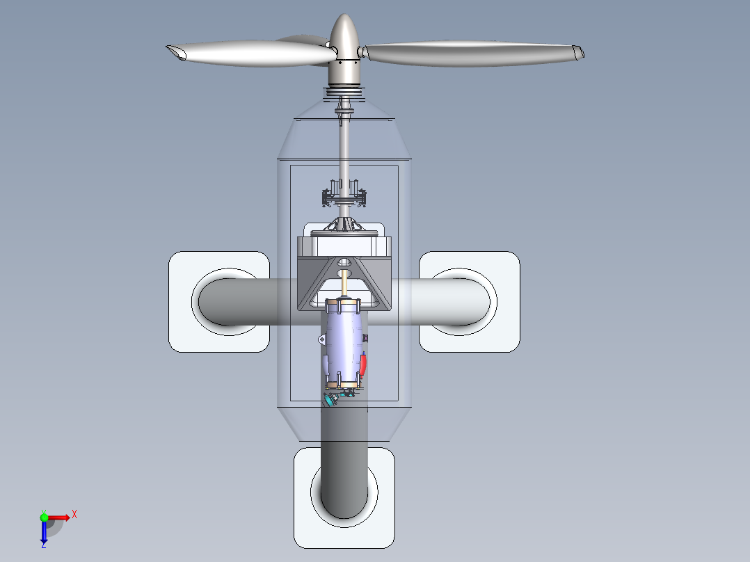 潮流涡轮机俯视图