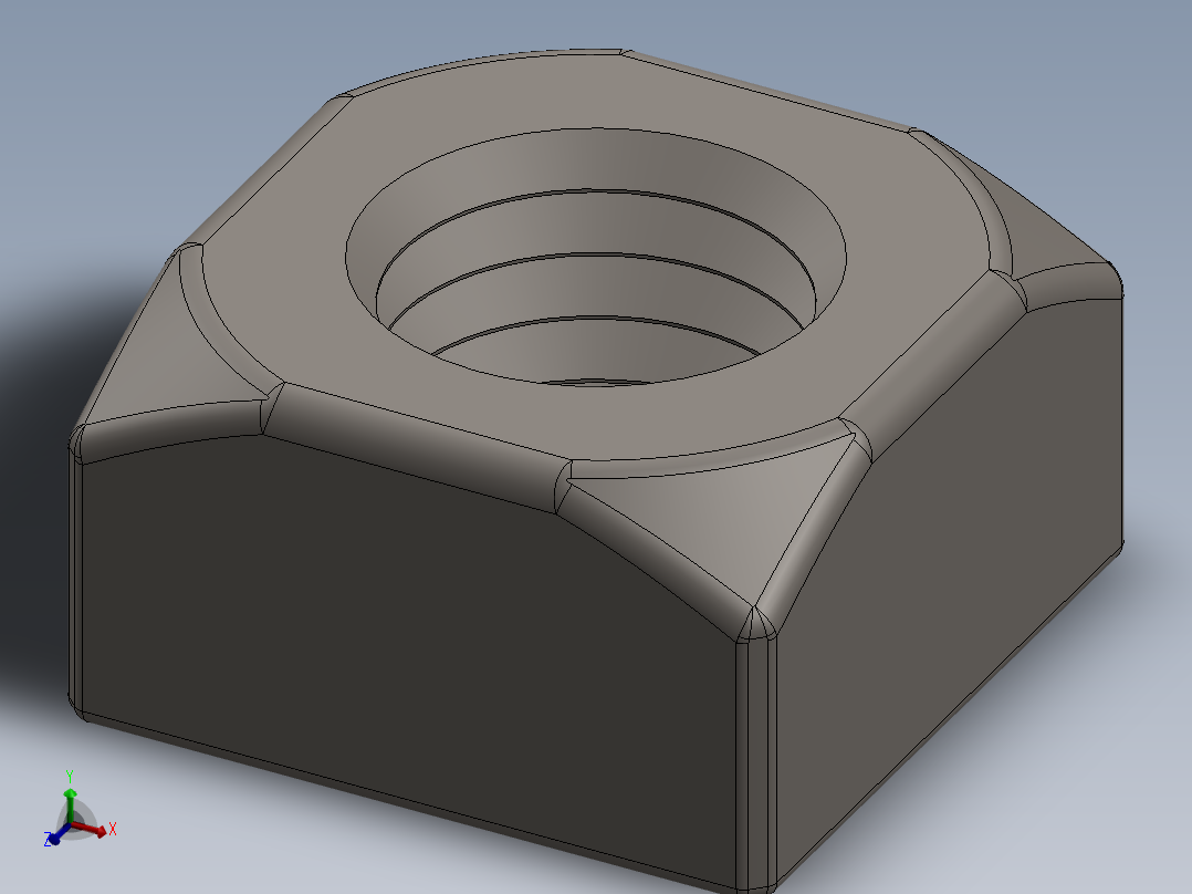 紧固件-Raw Steel SqNut 0.6250主视图
