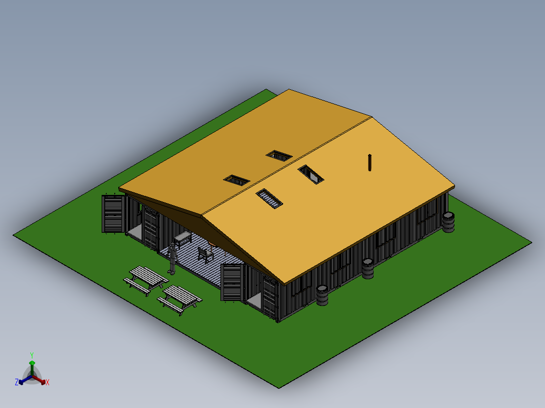 房子休息厅正等轴测图