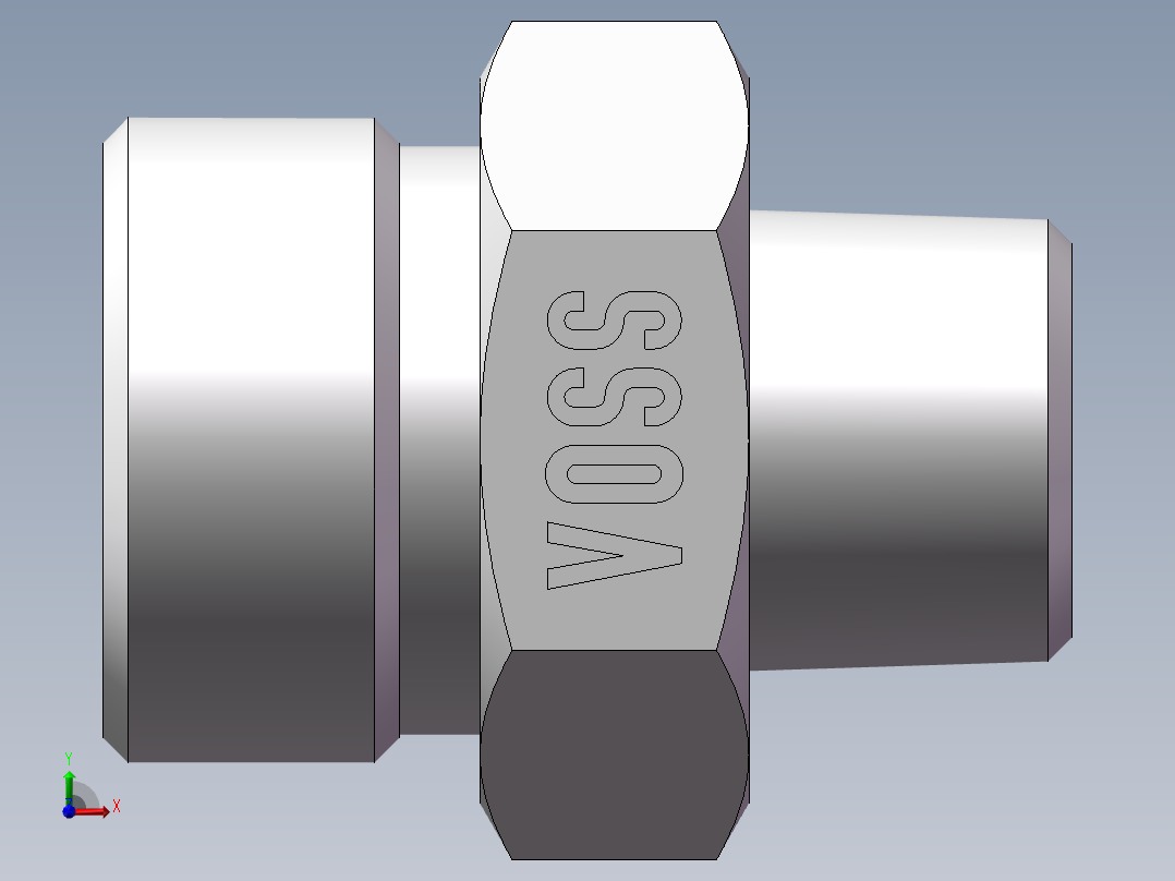 英制锥管螺纹直接头、1DT-24-06SP前视图
