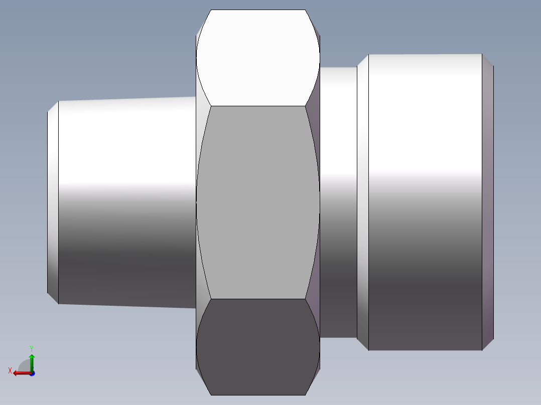 英制锥管螺纹直接头、1DT-24-06SP后视图