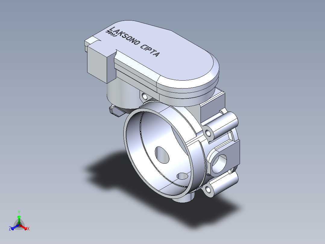 节气门外壳正等轴测图