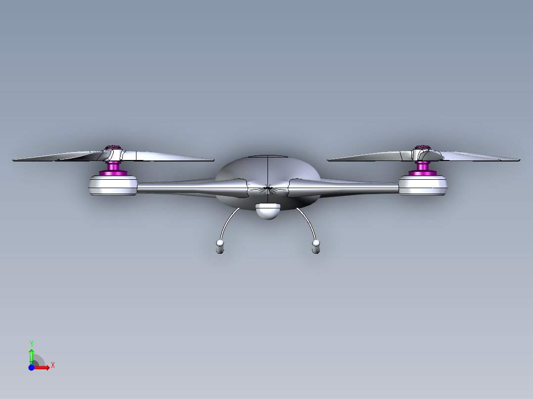 B2004775-四轴飞行器无人机前视图