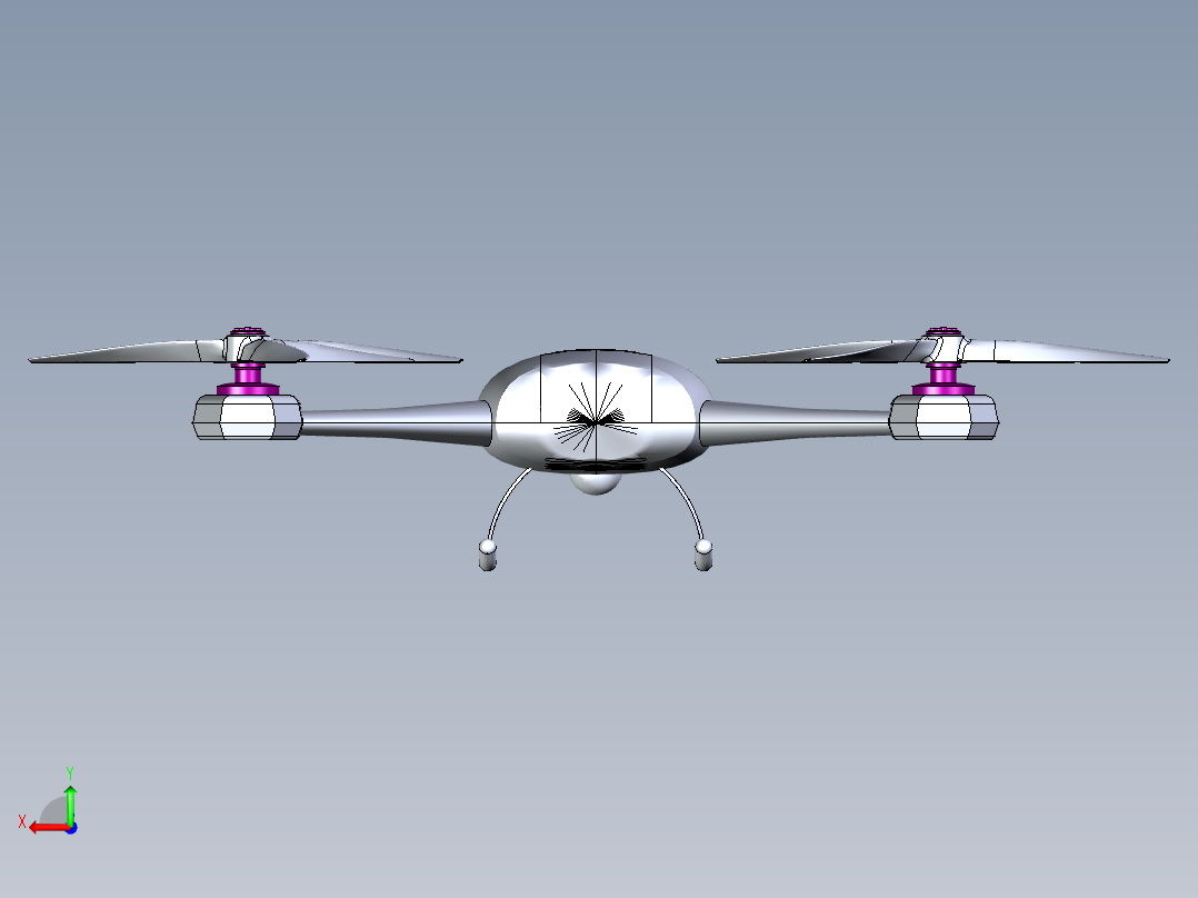 B2004775-四轴飞行器无人机后视图