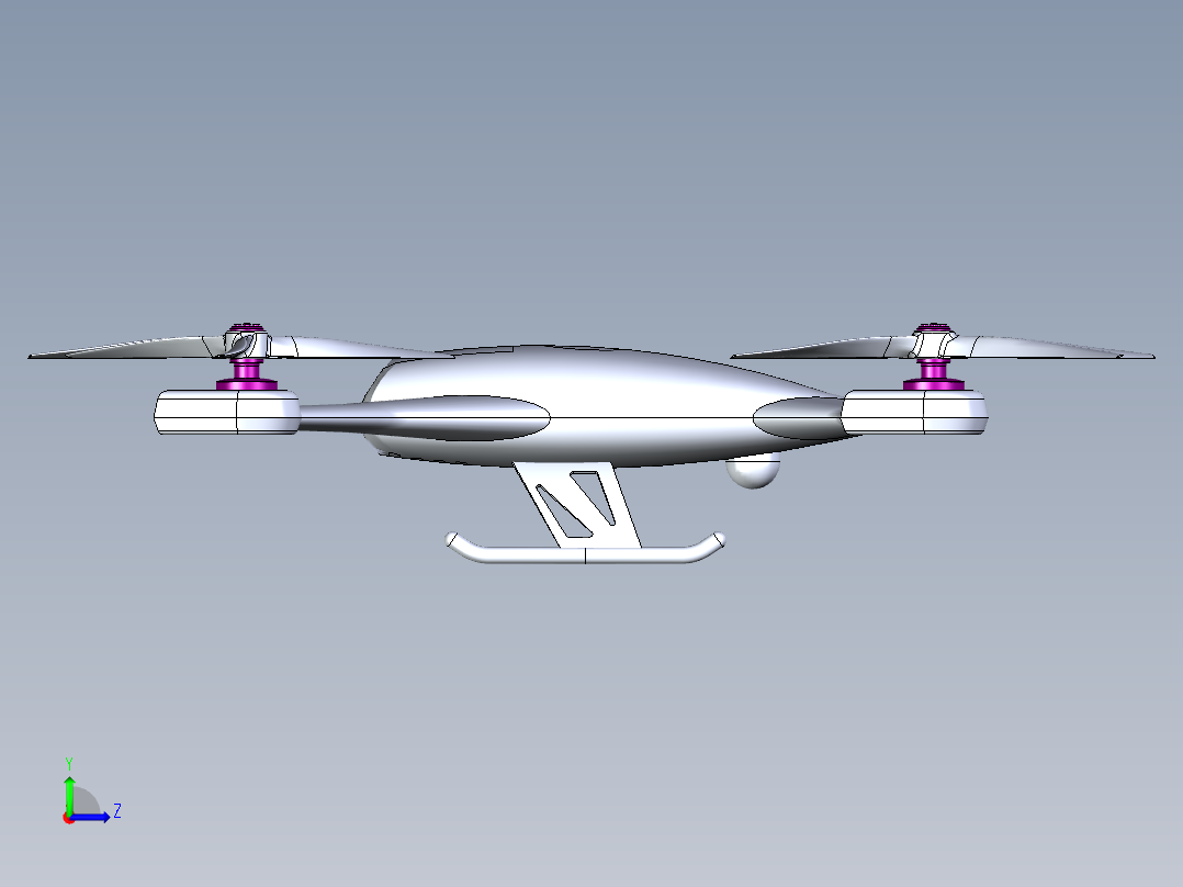 B2004775-四轴飞行器无人机左视图