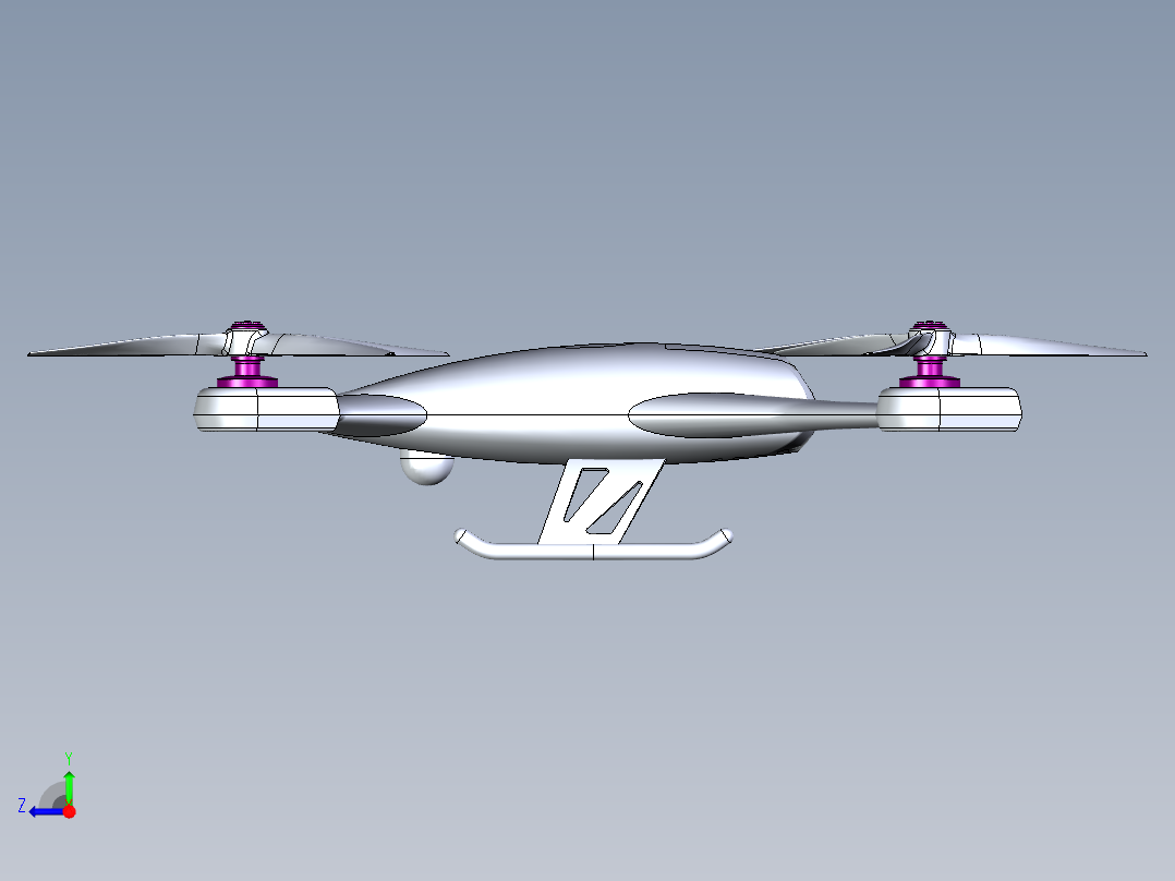 B2004775-四轴飞行器无人机右视图