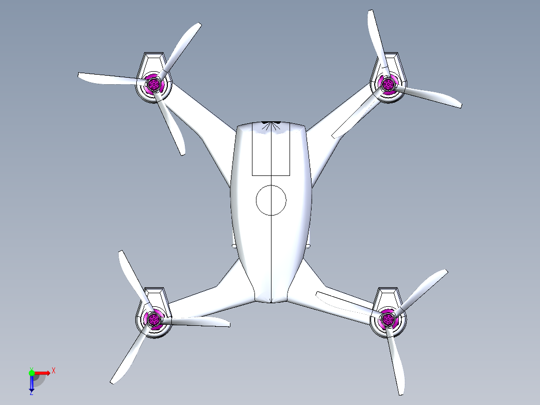 B2004775-四轴飞行器无人机俯视图