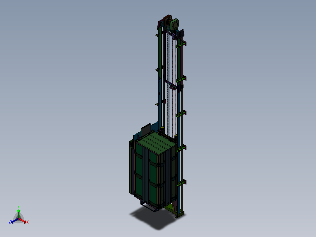 观光小型背包室内曳引牵引式电梯=1475946=300正等轴测图