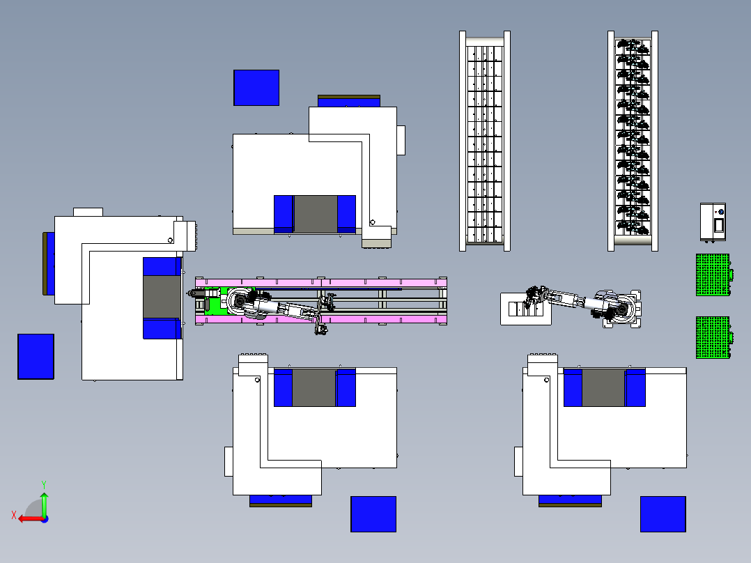 异形件加工自动上下料方案后视图