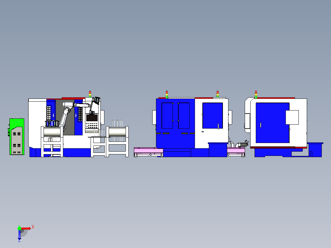 异形件加工自动上下料方案俯视图