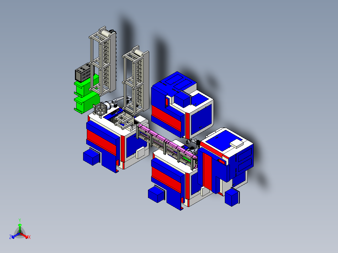 异形件加工自动上下料方案正等轴测图