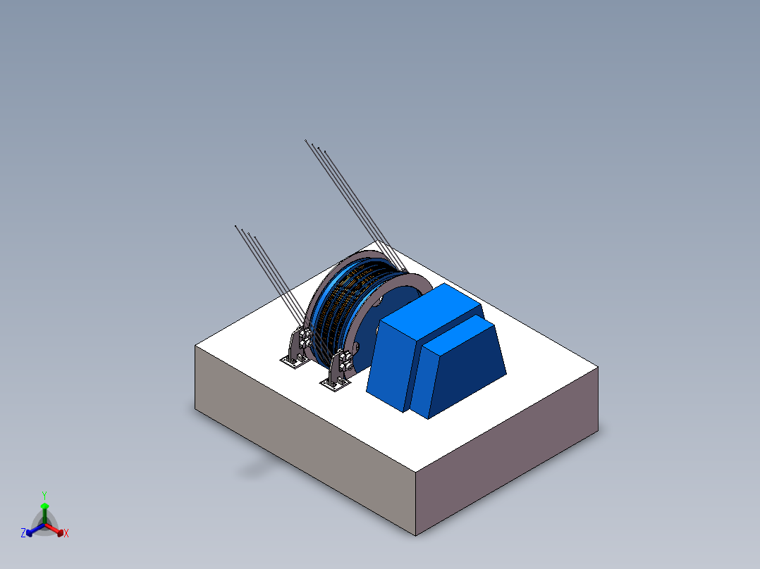 国外进口品牌各种规格多绳摩擦式提升机--JKMD-4.5×4III 提升机（国外品牌） 1221616--50正等轴测图