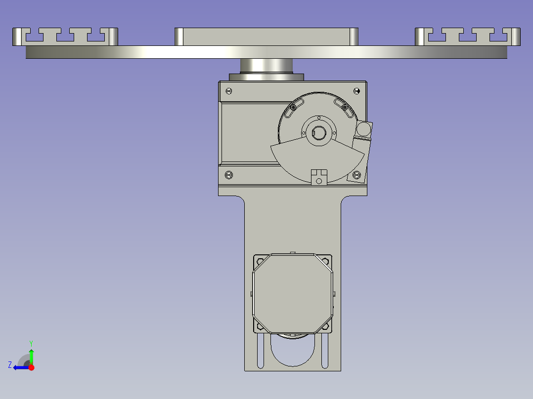 转盘的组件右视图